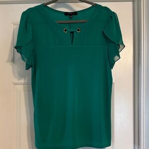 Atelier 29 Green Blouse with Ruffle Sleeves